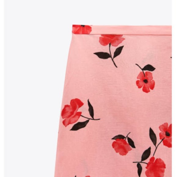 PRINTED LINEN BLEND SKIRT - Picture 10 of 12